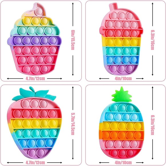 4 Pack Macaron Mini Pop Easter Pack Fidget Small Toys, Cute Fidget Popper Toy - Picture 6 of 7